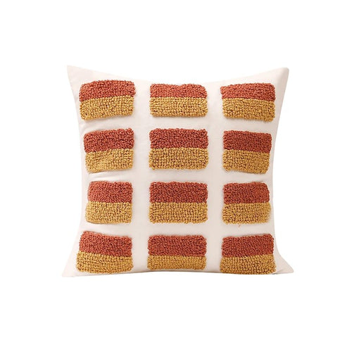 Roomtery Ochre Tufted Cushion Cover