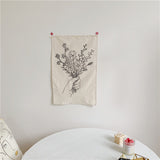 Roomtery Outline Wild Flowers Mini Tapestry, view 2