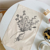 Roomtery Outline Wild Flowers Mini Tapestry, view 3