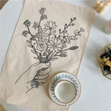 Roomtery Outline Wild Flowers Mini Tapestry, view 4