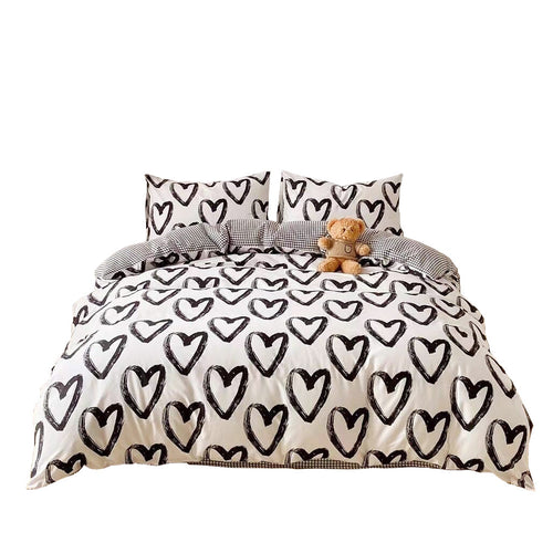 Roomtery Brush Painted Heart Bedding Set
