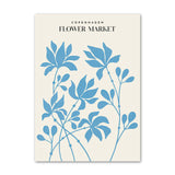 Roomtery Pale Blue Flower Market Canvas Posters, view 4