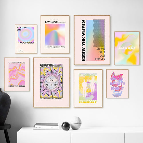 Roomtery Pale Gradients and Quotes Canvas Posters