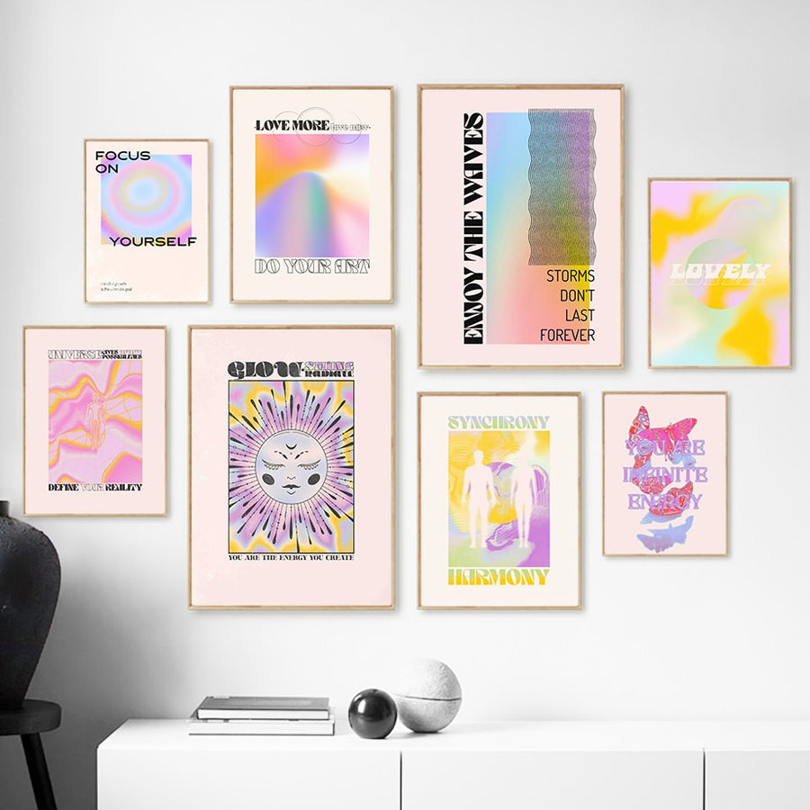 Roomtery Pale Gradients and Quotes Canvas Posters