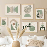 Roomtery Pale Green Shapes Canvas Posters, view 3