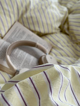 Roomtery Pale Lemon Pinstripe Bedding Set, view 2