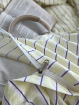 Roomtery Pale Lemon Pinstripe Bedding Set, view 3