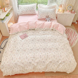 Roomtery Pale Pink Floral Print Bedding Set, view 2