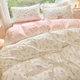 Roomtery Pale Pink Floral Print Bedding Set, view 4