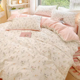Roomtery Pale Pink Floral Print Bedding Set, view 5