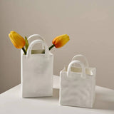 Roomtery Paper Bag Shaped Ceramic Vase, view 5