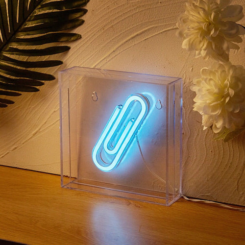Roomtery Paper Clip LED Box Neon Sign