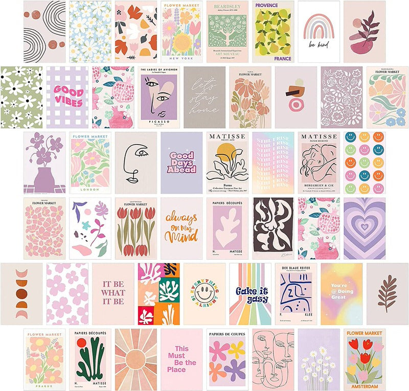 Roomtery Pastel Art Aesthetic Wall Collage Cards