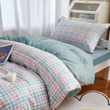 Roomtery Pastel Blue Plaid Dorm Bedding Set, view 3