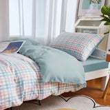 Roomtery Pastel Blue Plaid Dorm Bedding Set, view 4