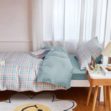 Roomtery Pastel Blue Plaid Dorm Bedding Set, view 5