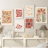 Roomtery Pastel Brown Flowers Canvas Posters, view 2