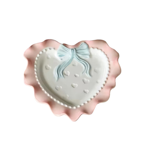 Roomtery Pastel Coquette Heart-Shaped Saucer