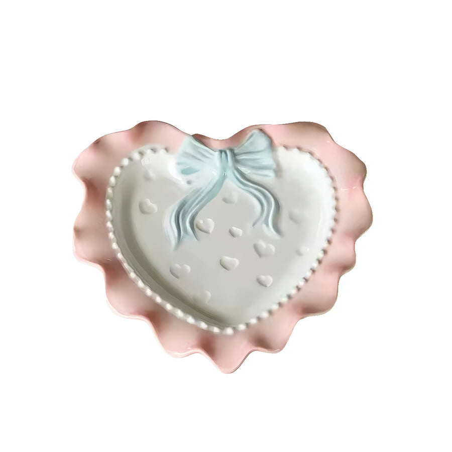 Roomtery Pastel Coquette Heart-Shaped Saucer