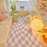 Roomtery Pastel Curvy Checker Carpet, view 3
