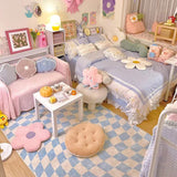 Roomtery Pastel Curvy Checker Carpet, view 6