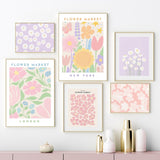 Roomtery Pastel Flower Market Canvas Posters, view 2