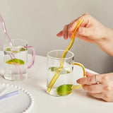 Roomtery Pastel Glass Wavy Straws, view 2