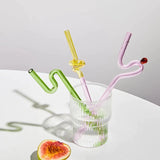 Roomtery Pastel Glass Wavy Straws, view 3