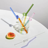 Roomtery Pastel Glass Wavy Straws, view 4