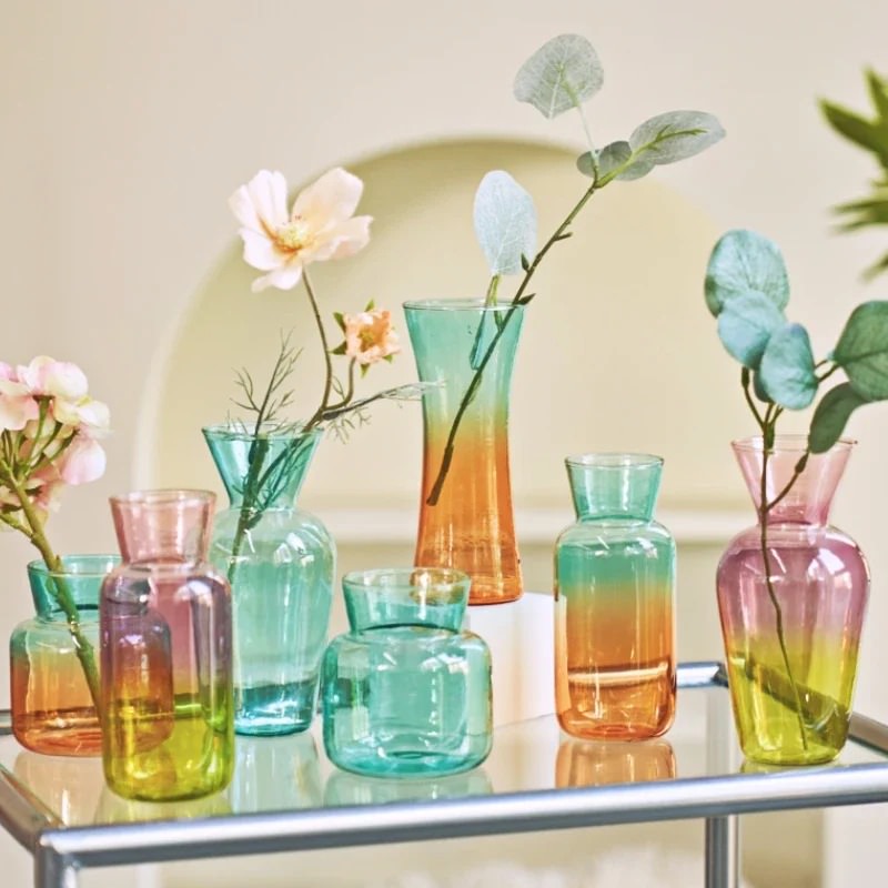 Roomtery Pastel Gradient Colored Glass Vase