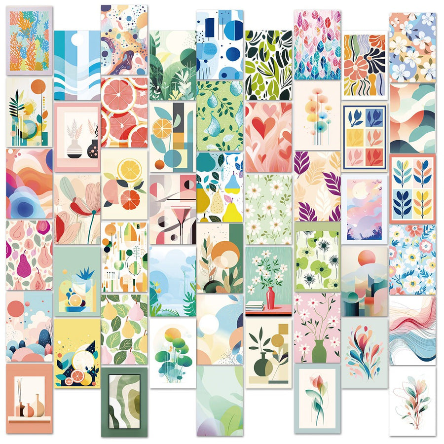 Roomtery Pastel Minimalist Print Wall Collage Cards Kit
