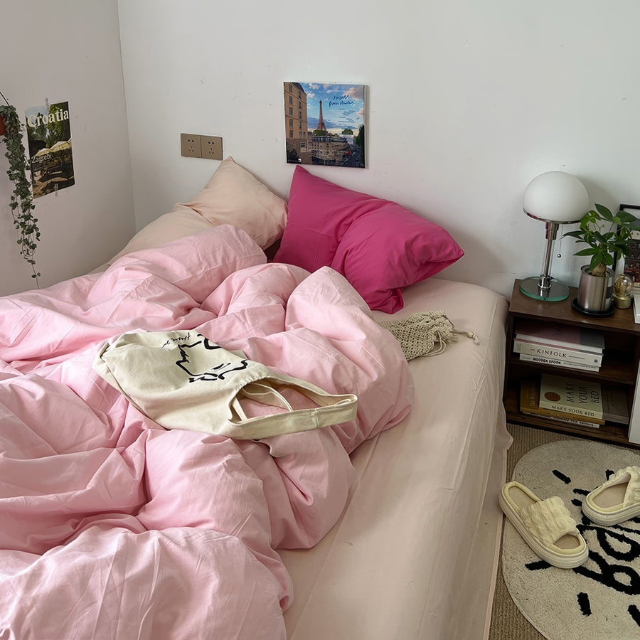 Roomtery Pastel Peachy Pink Bedding Set