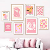 Roomtery Pastel Pink Gallery Wall Art Canvas Posters, view 2