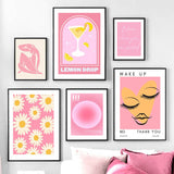 Roomtery Pastel Pink Gallery Wall Art Canvas Posters, view 3
