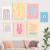 Roomtery Pastel Positivity Wall Collage Canvas Posters, view 3