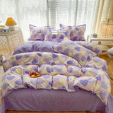 Roomtery Pastel Purple Hearts Bedding Set, view 2