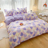 Roomtery Pastel Purple Hearts Bedding Set, view 4