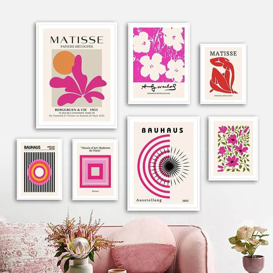 Roomtery Pink Art Collage Canvas Posters