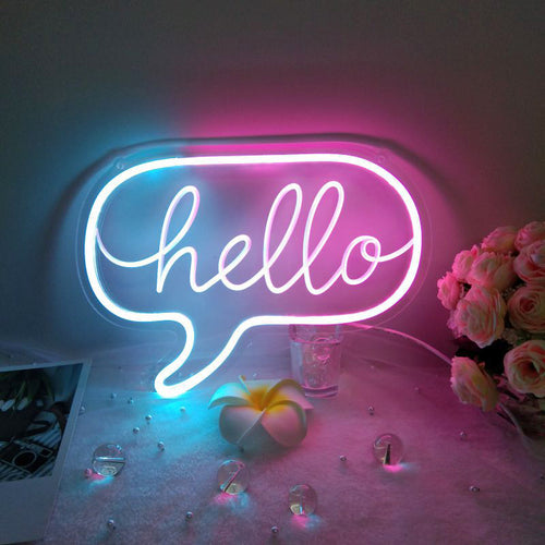 Roomtery Pink/Blue Hello Neon Sign