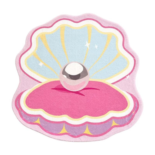 Roomtery Pink Clamshell Throw Accent Rug