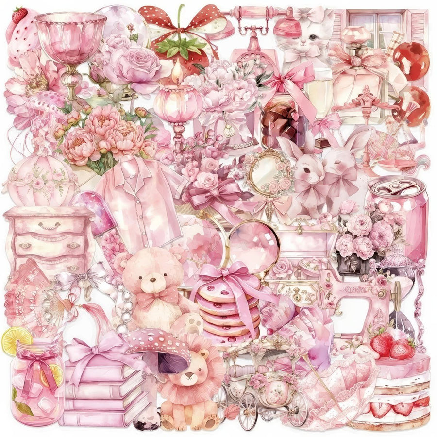 Roomtery Pink Coquette Girl Aesthetic Sticker Pack