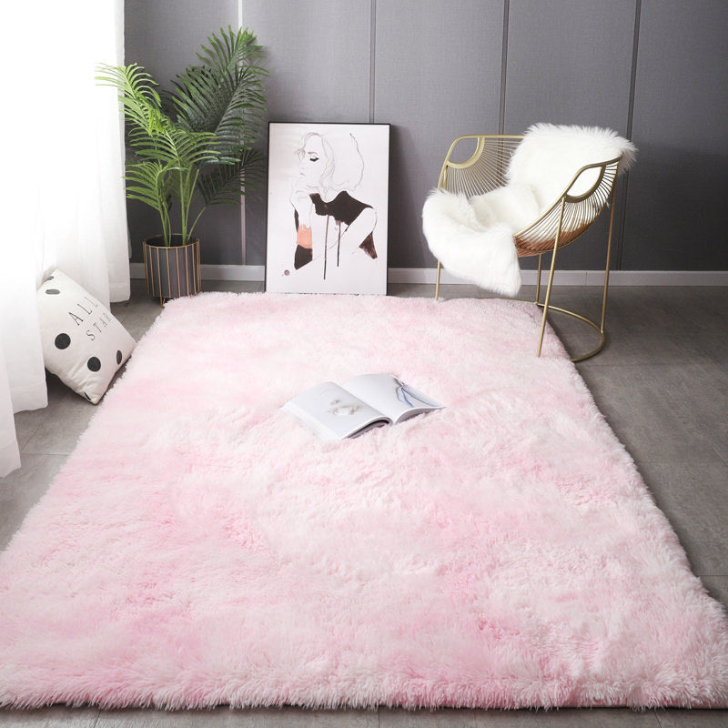 Roomtery Pink Faux Fur Area Rug