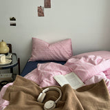 Roomtery Pink Gingham Stripes Bedding Set, view 4