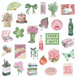 Roomtery Pink & Green Spring Aesthetic Sticker Set, view 4