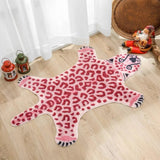 Roomtery Pink Leopard Furry Accent Rug, view 2
