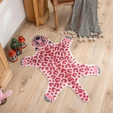 Roomtery Pink Leopard Furry Accent Rug, view 3
