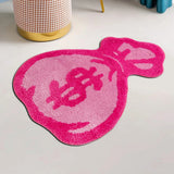 Roomtery Pink Money Bag Tufted Accent Rug, view 4