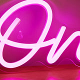 Roomtery Pink "One" LED Wall Neon Sign, view 3