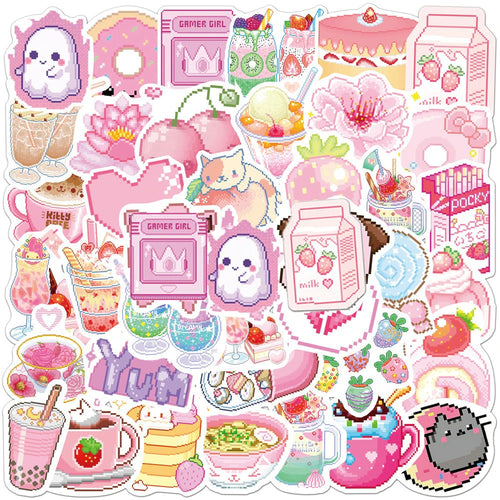 Roomtery Pink Pixeled Sticker Pack