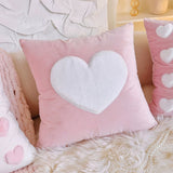 Roomtery Pink Plush Hearts Cushion Cover, view 3
